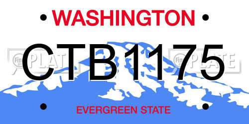 CTB1175 Washington License Plate