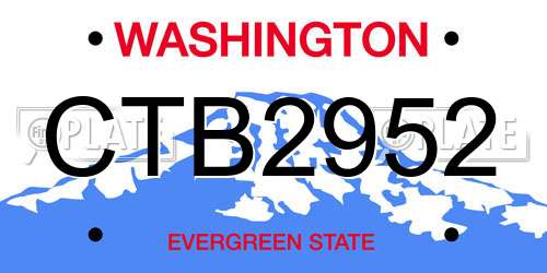 CTB2952 Washington License Plate