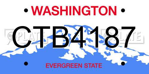 CTB4187 Washington License Plate