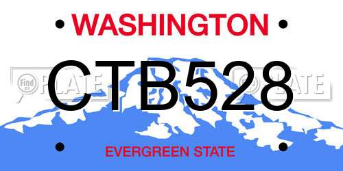 CTB528 Washington License Plate