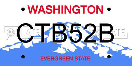 CTB52B Washington License Plate