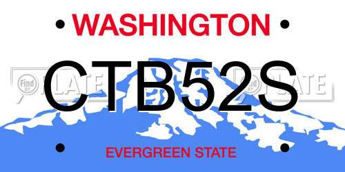 CTB52S Washington License Plate