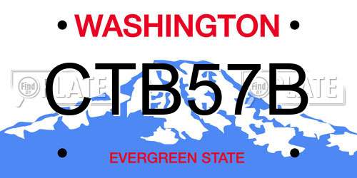 CTB57B Washington License Plate