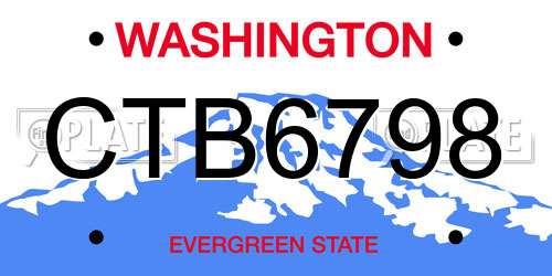 CTB6798 Washington License Plate