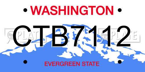 CTB7112 Washington License Plate