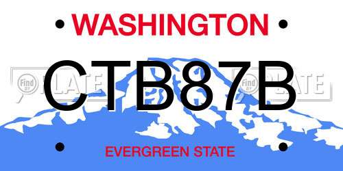 CTB87B Washington License Plate