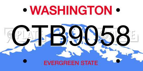 CTB9058 Washington License Plate