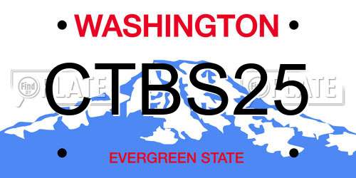 CTBS25 Washington License Plate