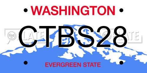 CTBS28 Washington License Plate