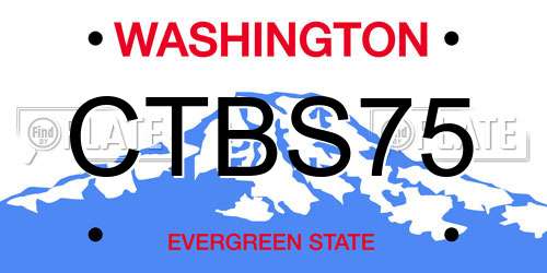 CTBS75 Washington License Plate