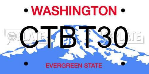 CTBT30 Washington License Plate