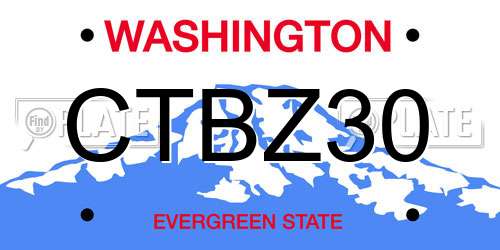 CTBZ30 Washington License Plate
