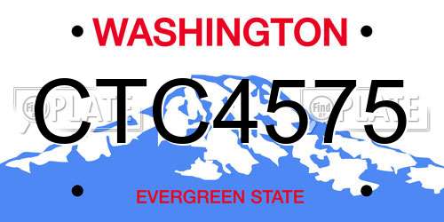 CTC4575 Washington License Plate