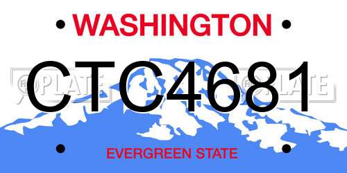CTC4681 Washington License Plate