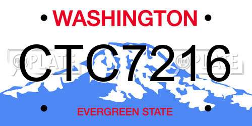 CTC7216 Washington License Plate
