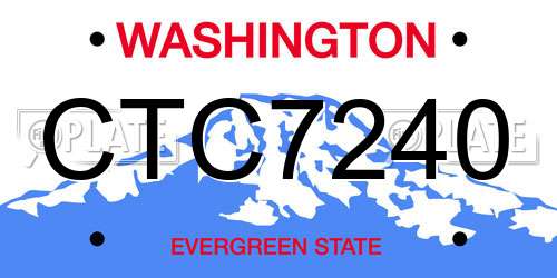 CTC7240 Washington License Plate