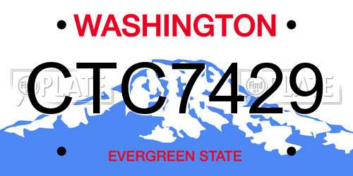 CTC7429 Washington License Plate