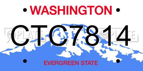 CTC7814 Washington License Plate