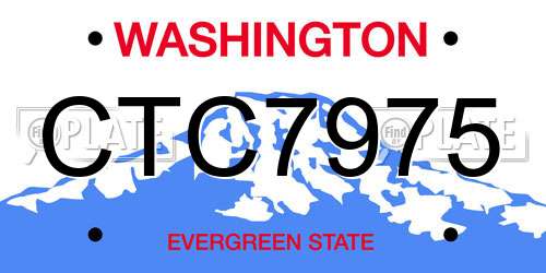 CTC7975 Washington License Plate