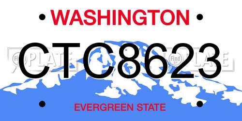 CTC8623 Washington License Plate