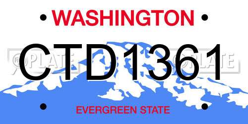 CTD1361 Washington License Plate