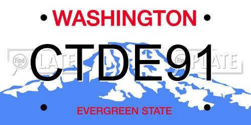 CTDE91 Washington License Plate