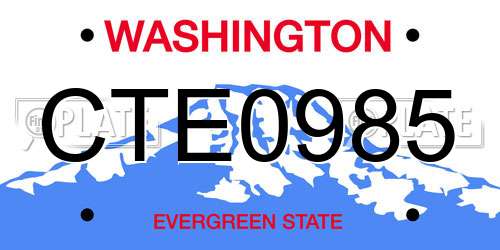 CTE0985 Washington License Plate