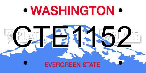 CTE1152 Washington License Plate
