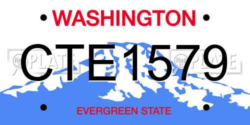 CTE1579 Washington License Plate