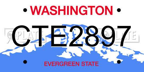 CTE2897 Washington License Plate