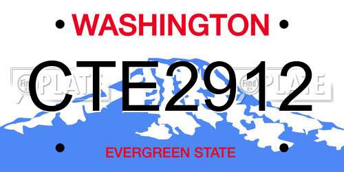 CTE2912 Washington License Plate
