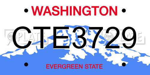 CTE3729 Washington License Plate