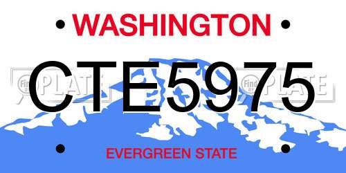 CTE5975 Washington License Plate