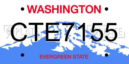 CTE7155 Washington License Plate