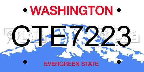 CTE7223 Washington License Plate