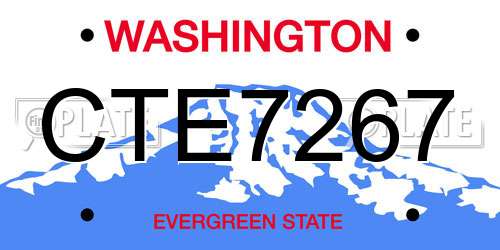 CTE7267 Washington License Plate