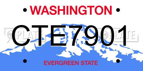 CTE7901 Washington License Plate