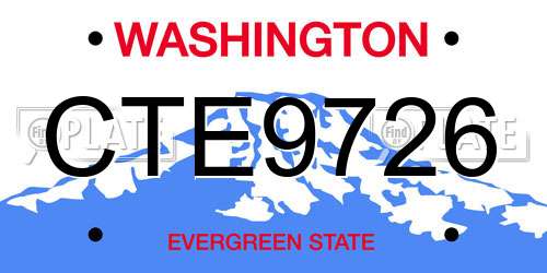 CTE9726 Washington License Plate
