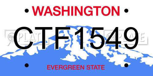 CTF1549 Washington License Plate