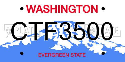 CTF3500 Washington License Plate