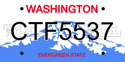 CTF5537 Washington License Plate