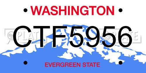 CTF5956 Washington License Plate