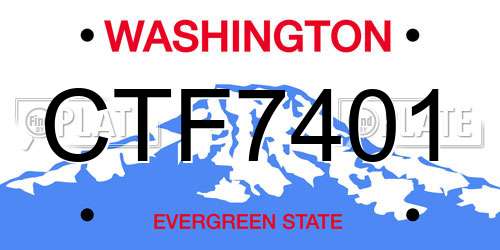 CTF7401 Washington License Plate
