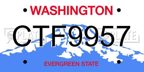 CTF9957 Washington License Plate