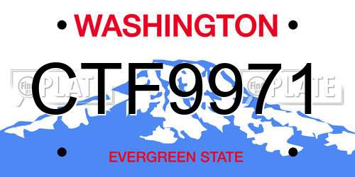 CTF9971 Washington License Plate