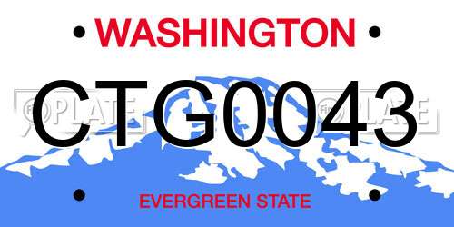 CTG0043 Washington License Plate