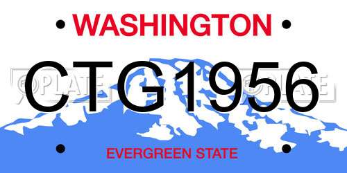 CTG1956 Washington License Plate