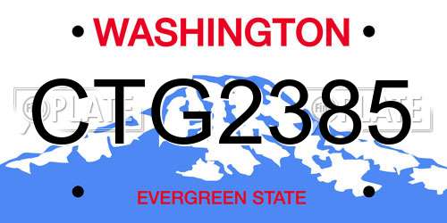 CTG2385 Washington License Plate