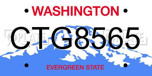 CTG8565 Washington License Plate