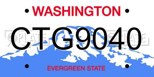 CTG9040 Washington License Plate